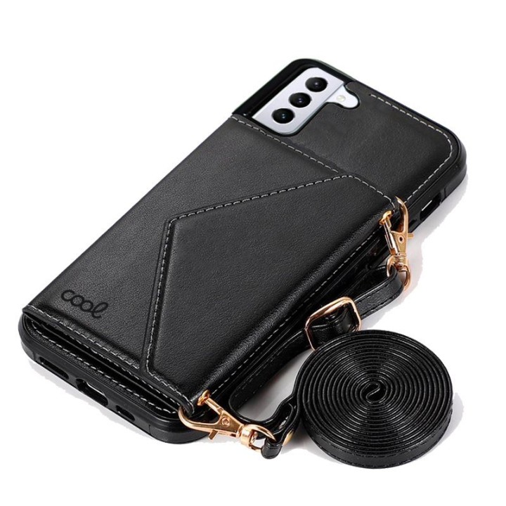 Cool Funda Colgante Wallet Negra para Samsung Galaxy S21