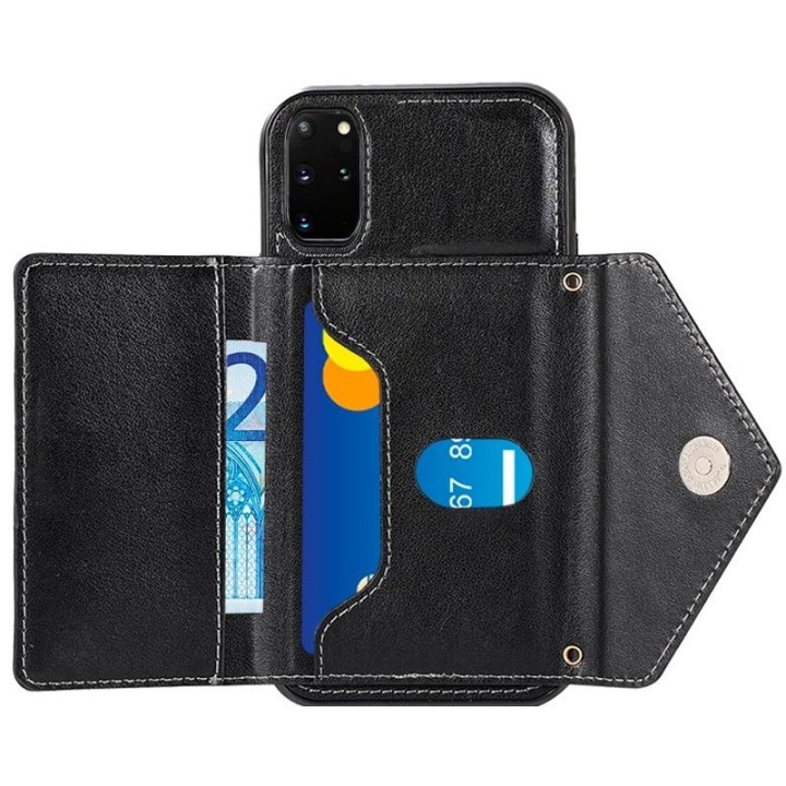 Cool Funda Colgante Wallet Negra para Samsung Galaxy S20 Plus