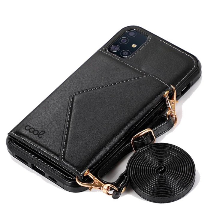 Cool Funda Colgante Wallet Negro para Samsung Galaxy A51