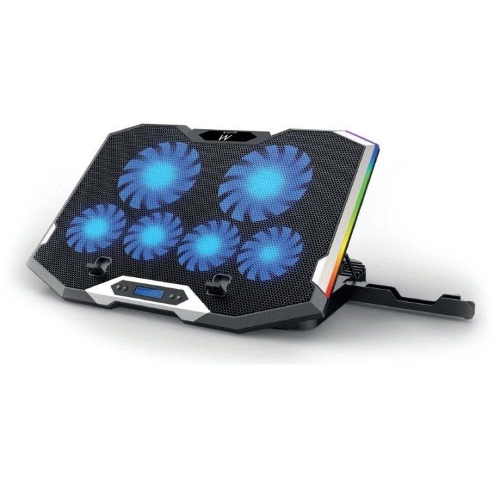 Ewent Soporte Refrigerador RGB Multiángulo para Portátiles con 6 Ventiladores de Velocidad Ajustable