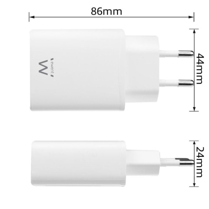 Ewent Cargador de Pared USB-C 20W Carga Rápida