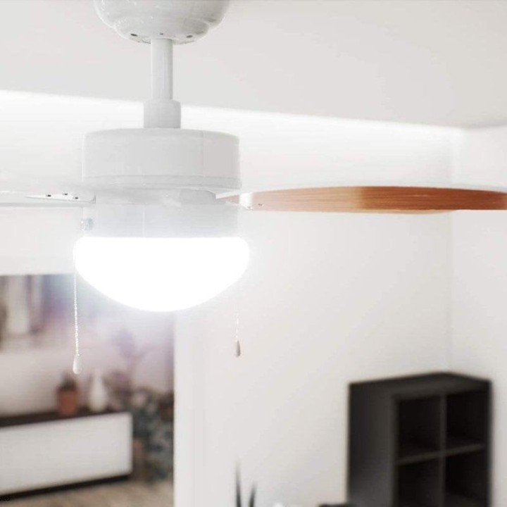 Cecotec EnergySilence Aero 360 Ventilador de Techo con Luz Aspas Reversibles 50W Madera/Blanco