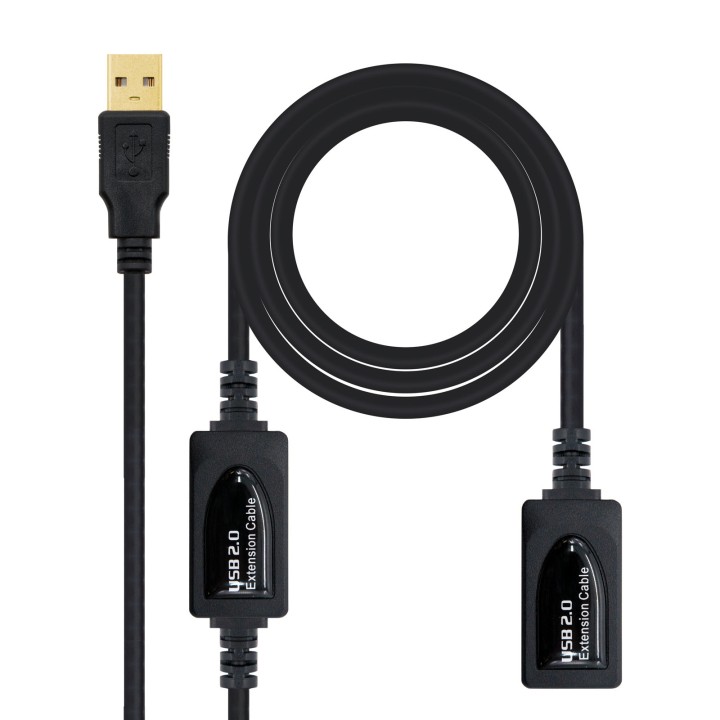 Nanocable USB-A/M a USB-A/H 15m Negro (10.01.0213)