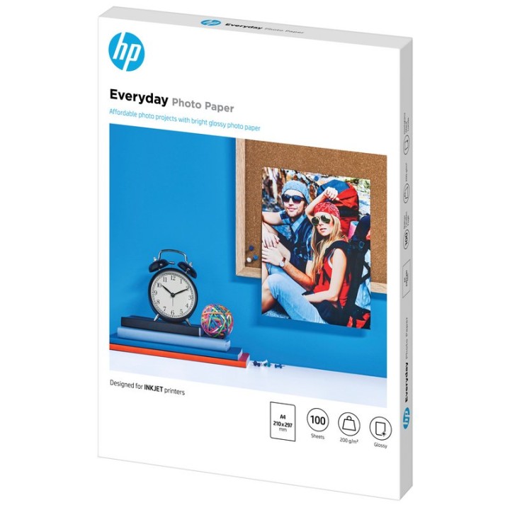 HP Everyday Papel Fotográfico Brillante 100 Hojas A4 200gr