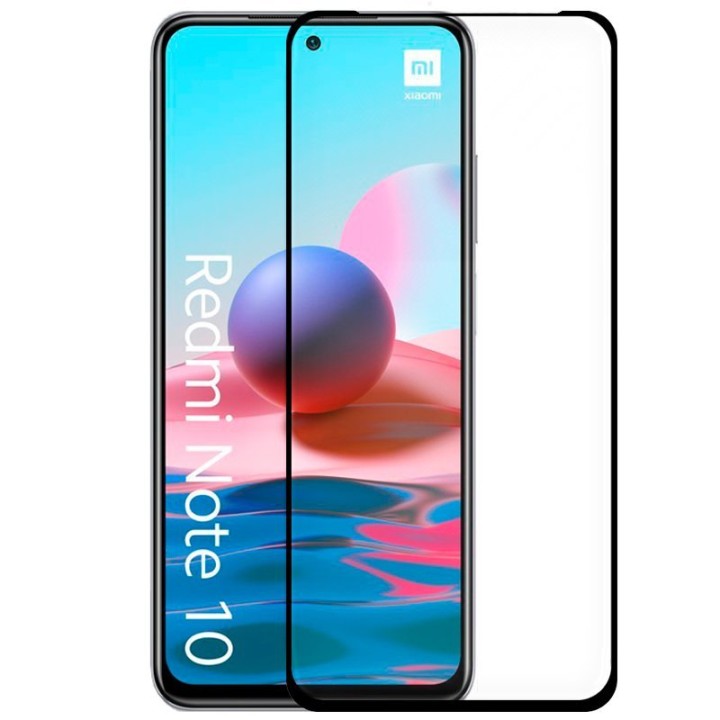 Cool Protector Pantalla Cristal Templado Full 3D Negro para Xiaomi Redmi Note 10/Note 10S