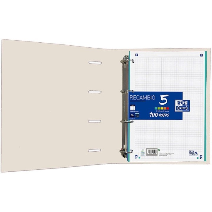 Oxford Classic EuropeanBinder Carpeblock Archivador con Recambio A4+ Blanco