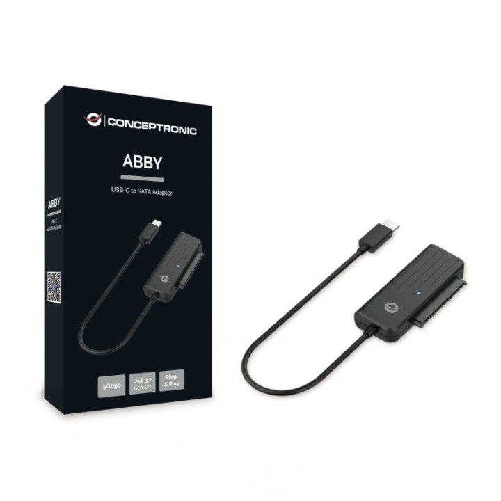 Conceptronic ABBY02B Adaptador USB-C a SATA Negro