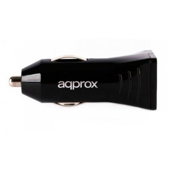 Approx Cargador de Coche 2 Puertos USB Negro