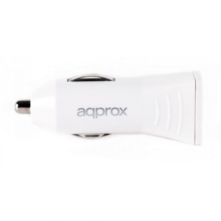Approx Cargador de Coche 2 Puertos USB Blanco