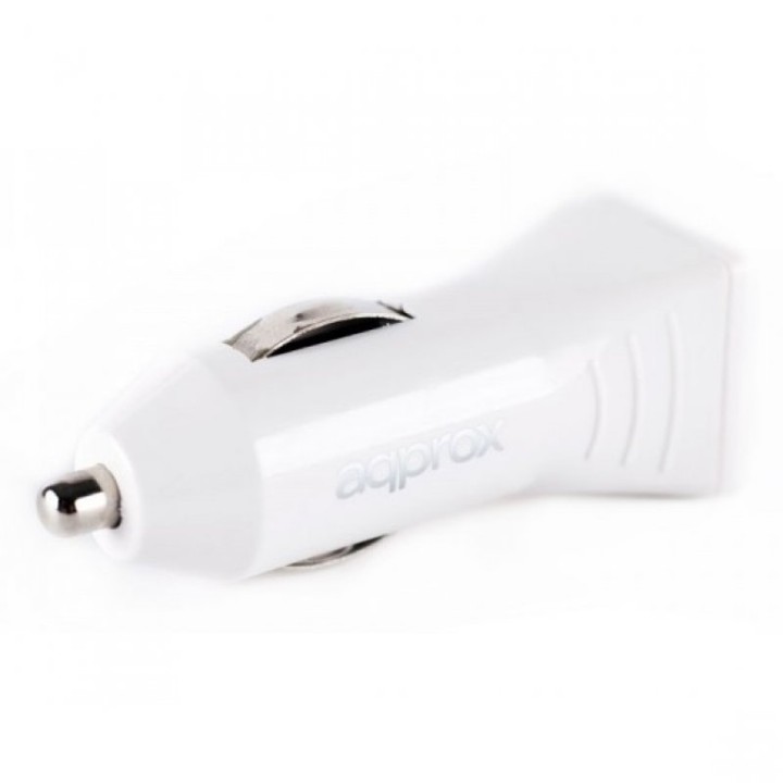 Approx Cargador de Coche 2 Puertos USB Blanco