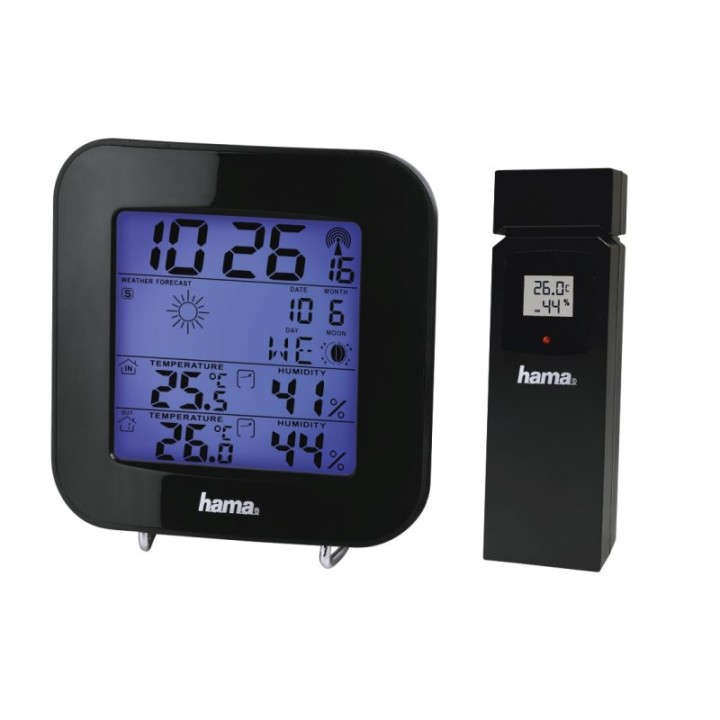 Hama EWS-200 Estación Meteorológica + Sensor Exterior Negro