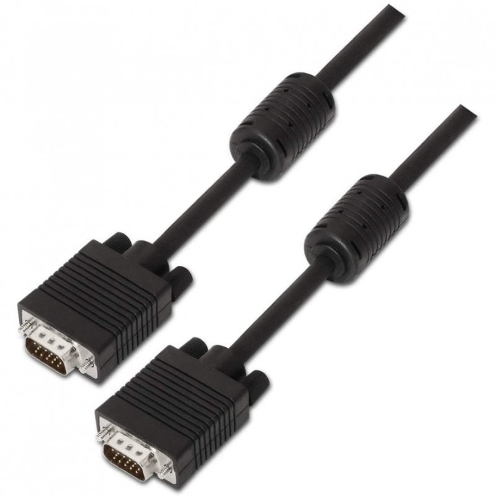 Aisens Cable SVGA con Ferrita Macho/Macho 25m Negro