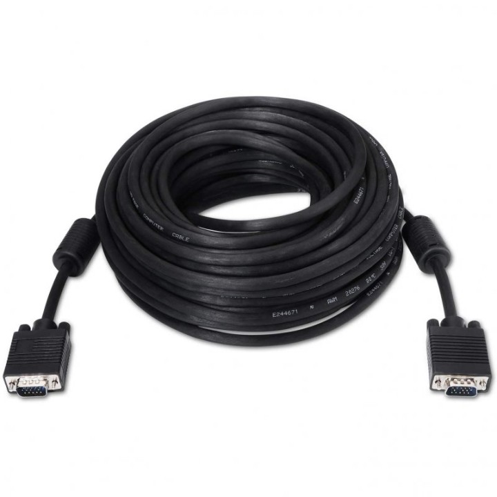 Aisens Cable SVGA con Ferrita Macho/Macho 25m Negro