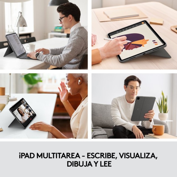 Logitech Combo Touch Funda con Teclado Gris para iPad Pro 12.9" (5º/6º Gen)