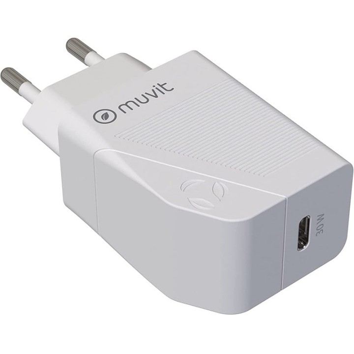 Muvit for Change Cargador Tipo-C PD 30W Blanco