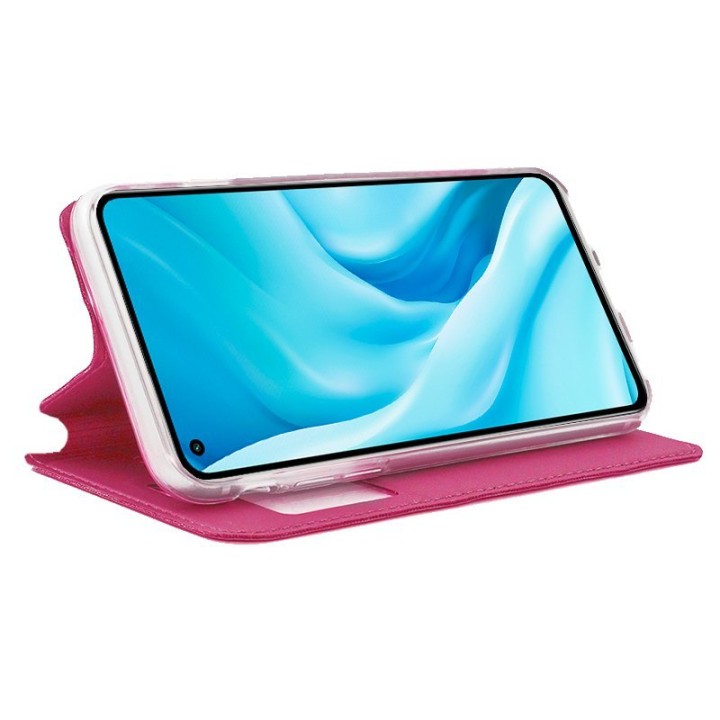 Cool Funda Flip Cover Liso Rosa para Xiaomi Mi 11 Lite/Mi 11 Lite 5G