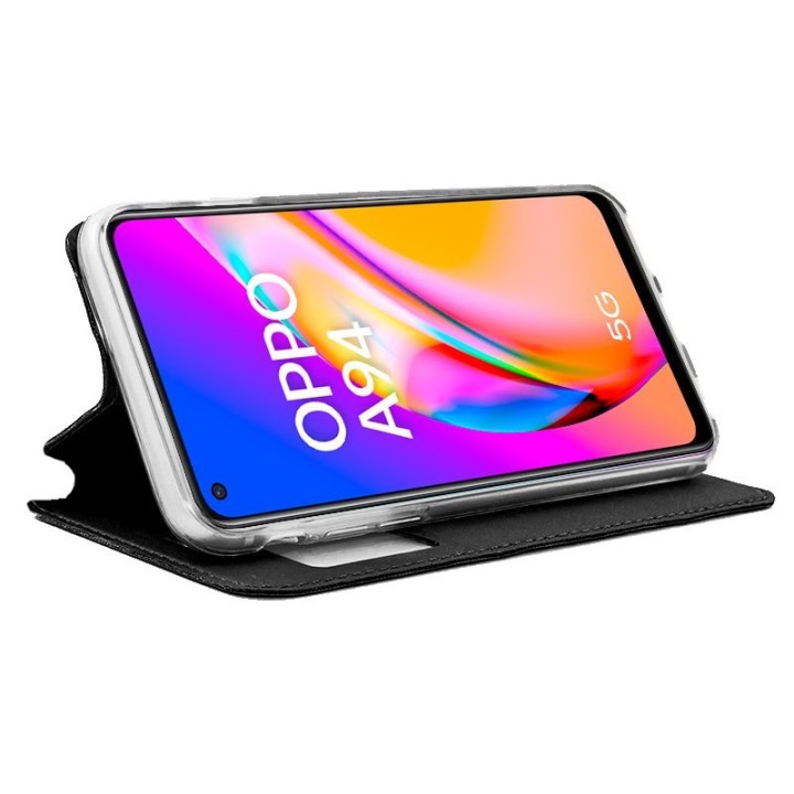 Cool Funda Flip Cover Liso Negro para Oppo A94 5G