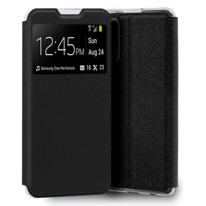 Cool Funda Flip Cover Liso Negro para Realme 8 / 8 Pro