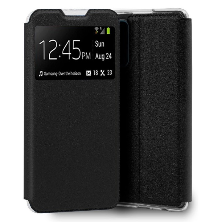 Cool Funda Flip Cover Liso Negro para Realme 8 5G