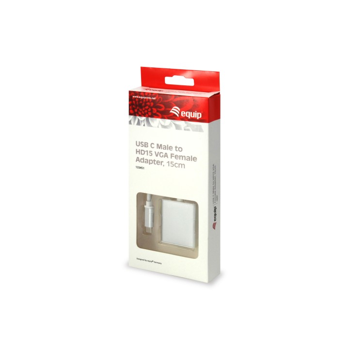 Cable EQUIP USB-C/M a VGA HD15/H 15cm Blanco (EQ133451)