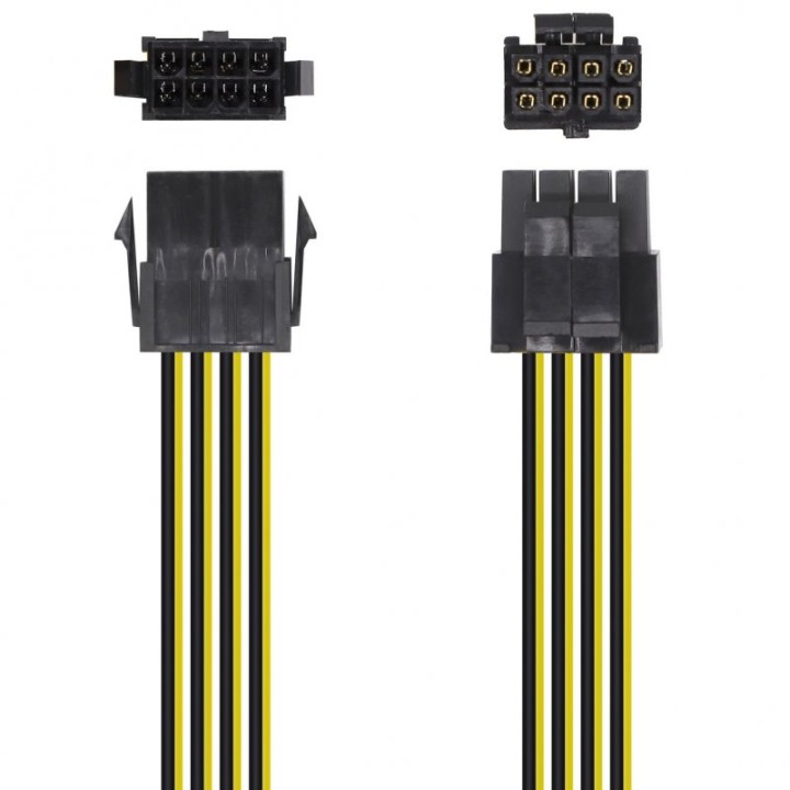 Aisens Cable de Alimentación 4+4 Pines a 8 Pines Macho/Hembra 30cm