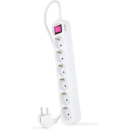 Nanocable Regleta con Protección 6 Tomas Schuko 1.4m Blanco