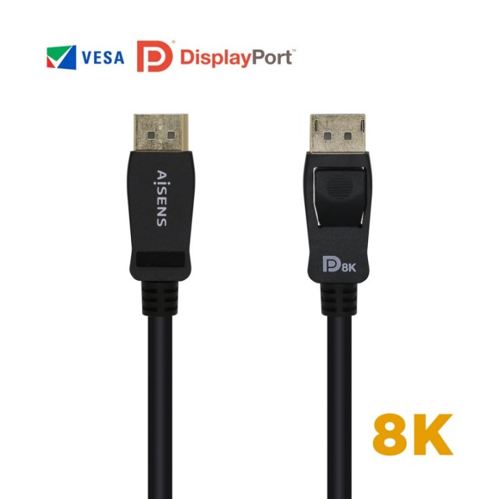 Aisens Cable Displayport V1.4 Macho/Macho 1m Negro