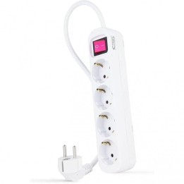 Nanocable Regleta con Protección 4 Tomas Schuko 1.4m Blanca