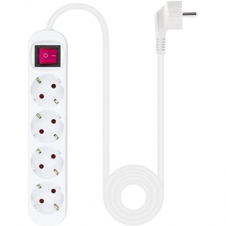 Nanocable Regleta con Protección 4 Tomas Schuko 1.4m Blanca