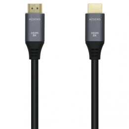 Aisens Cable HDMI V2.1 Macho/Macho 1m Gris/Negro