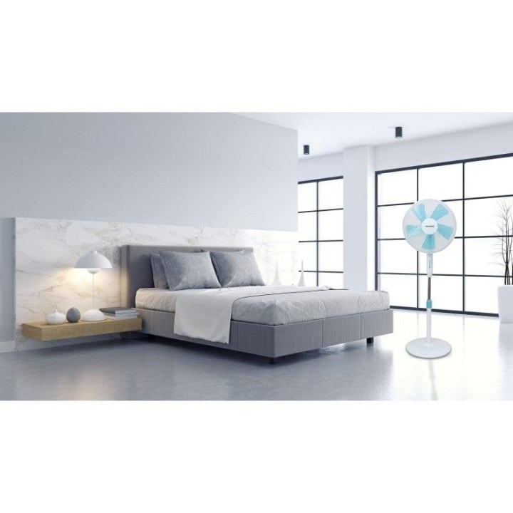 Blaupunkt Ventilador de Pie con Mando 45W Blanco