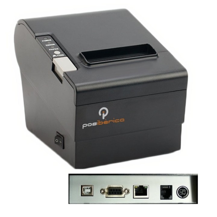 Posiberica P80 Plus Impresora Tickets USB Negra