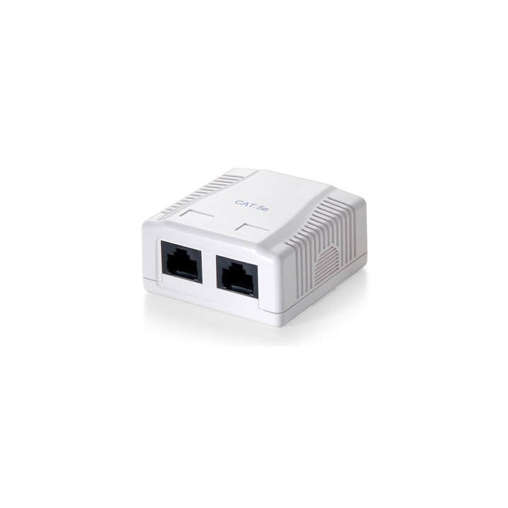 Roseta de Superficie Cat5e 2 Conectores Red Hembra RJ-45
