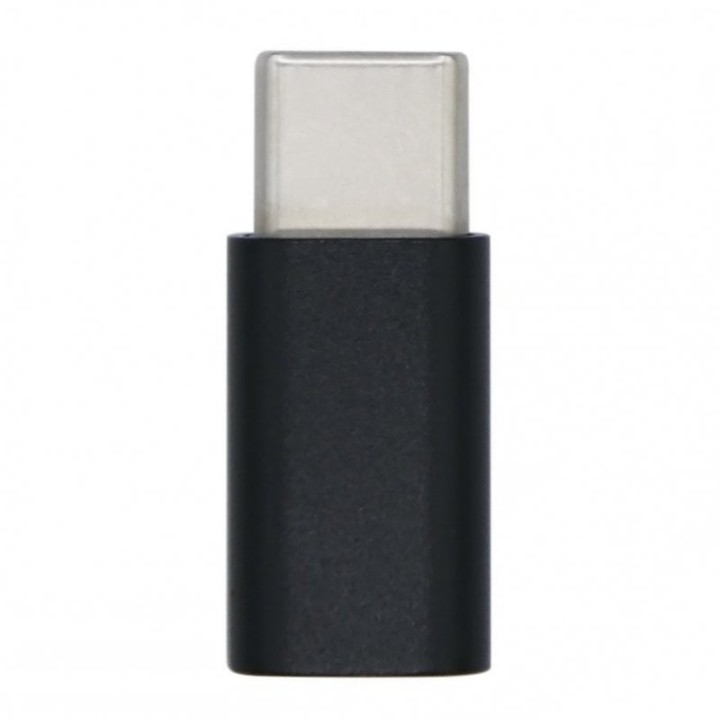 Aisens Adaptador USB-C a MicroUSB Macho/Hembra Negro