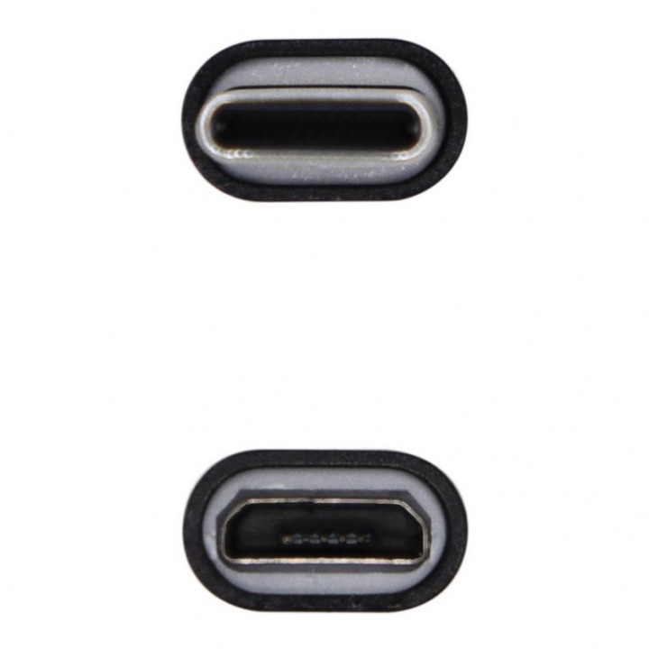 Aisens Adaptador USB-C a MicroUSB Macho/Hembra Negro