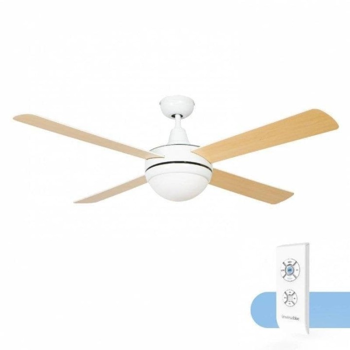 Universal Blue Siroco Ventilador de Techo con Luz y Mando 60W Madera/Blanco