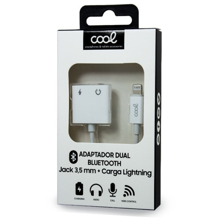 Cool Adaptador Dual Bluetooth Jack 3.5mm + Carga Lightning