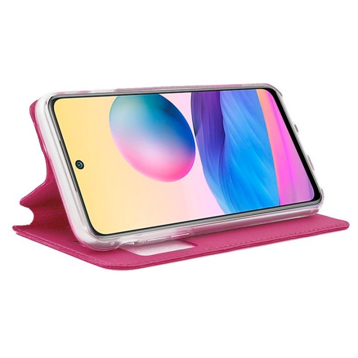 Cool Funda Flip Cover Liso Rosa para Xiaomi Redmi Note 10 5G / Pocophone M3 Pro 5G