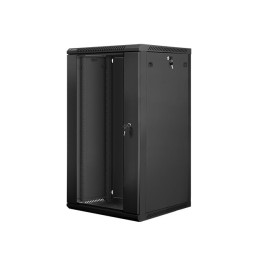 Gabinete rack mural Lanberg WF01-6622-10B 22U 19" acero IP20 negro 60kg autoinstalable