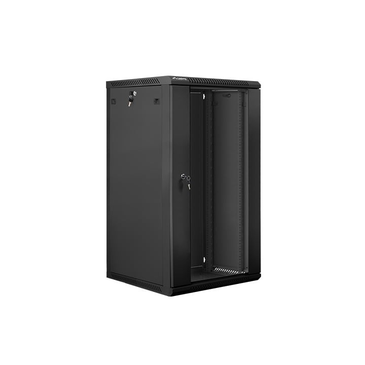 Gabinete rack mural Lanberg WF01-6622-10B 22U 19" acero IP20 negro 60kg autoinstalable