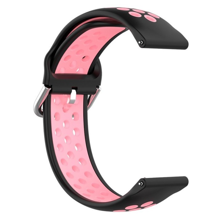 Cool Correa Universal Goma Negro-Rosa 20mm para Amazfit Bip/GTS/Bip Lite/Huawei/Samsung/Cool Oslo