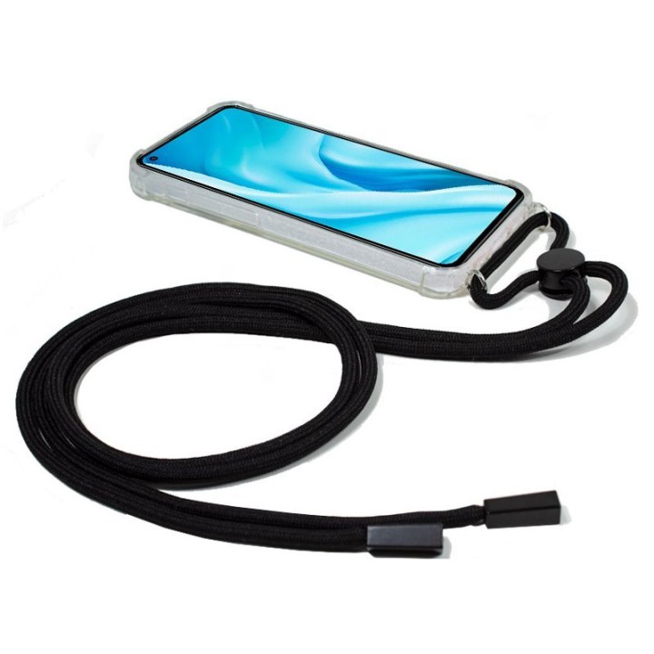 Cool Funda Transparente con Cordón Negro para Xiaomi MI 11 Lite/ Mi 11 Lite 5G