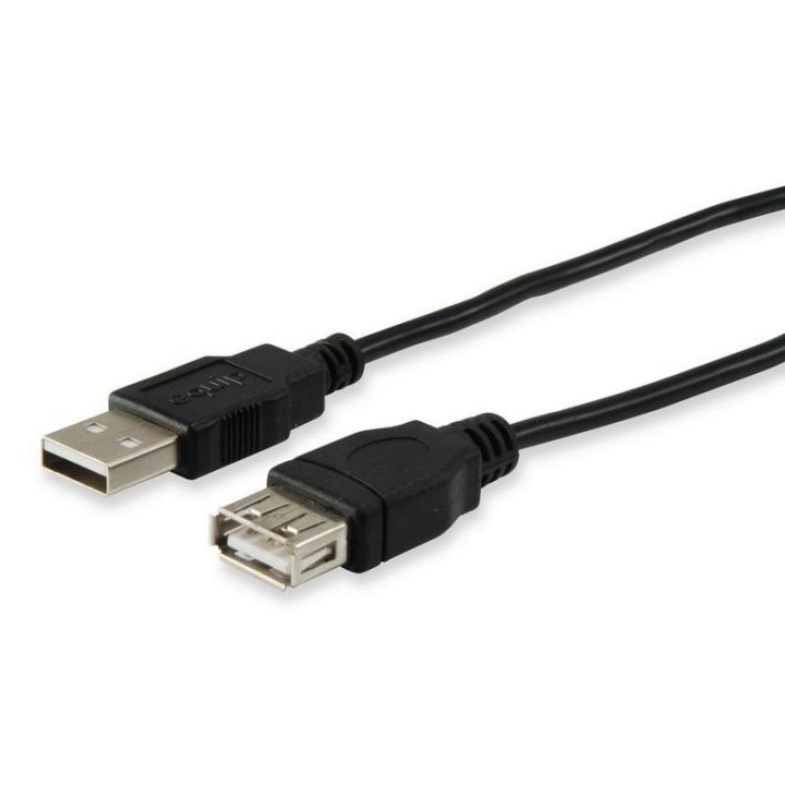 Equip Cable USB 2.0 AM/AH Alargador Macho/Hembra 5m Negro