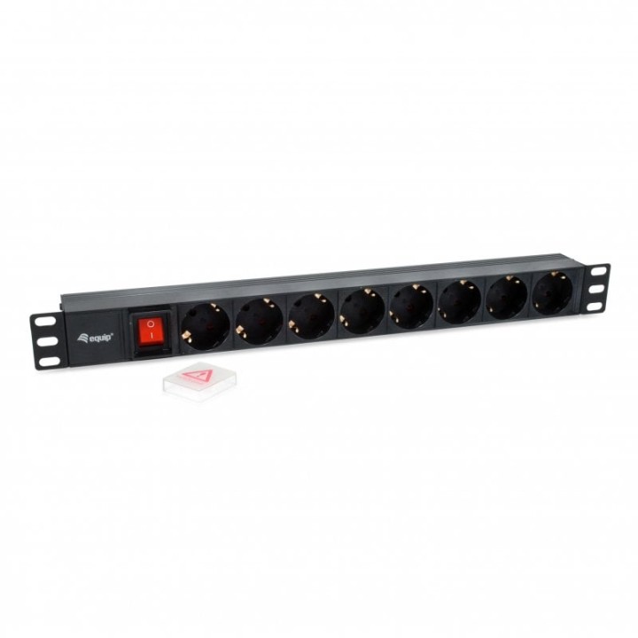 Equip Regleta 8 Tomas Schuko con Enchufe C14 Negra