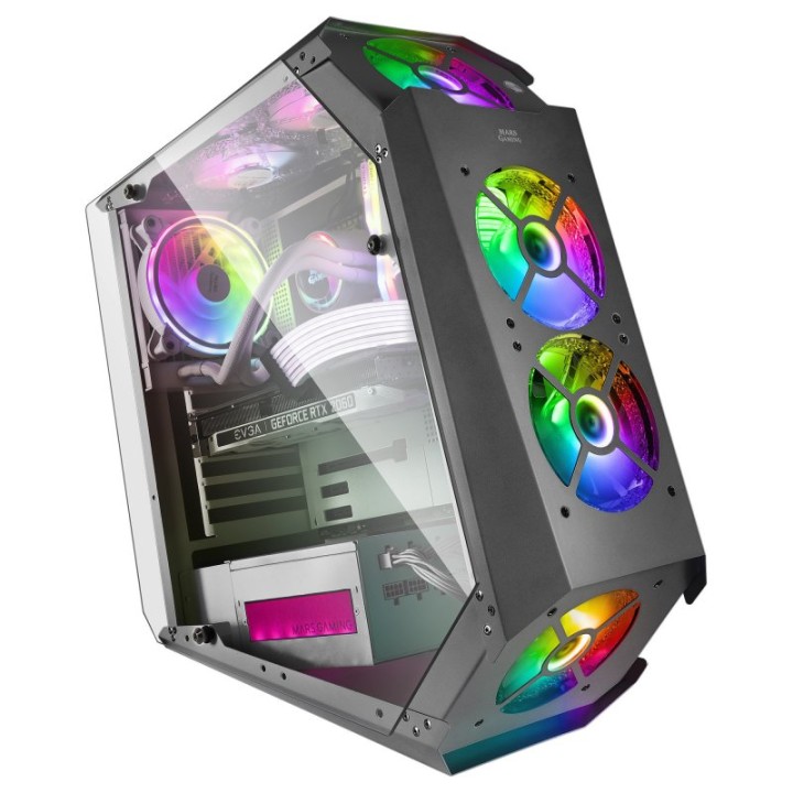 Mars Gaming MC51 Cristal Templado USB 3.0 Negra