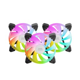 Ventilador Mars Gaming ARGB 12x12cm Negro Kit 3 (MF3A)