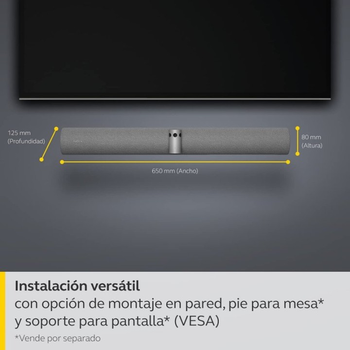 Jabra PanaCast 50 Barra de Vídeo Panorámico 4K Gris