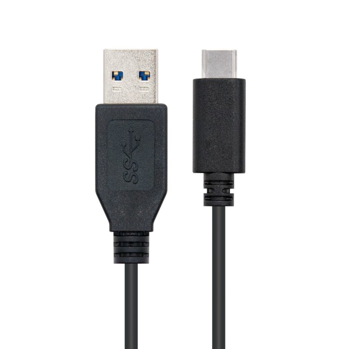 Nanocable USB-C/M a USB A/M 1m Negro (10.01.4001)