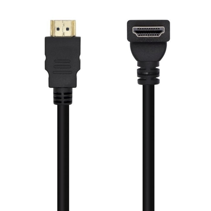 Aisens Cable HDMI Acodado 2.0 4K Macho/Macho 2m Negro