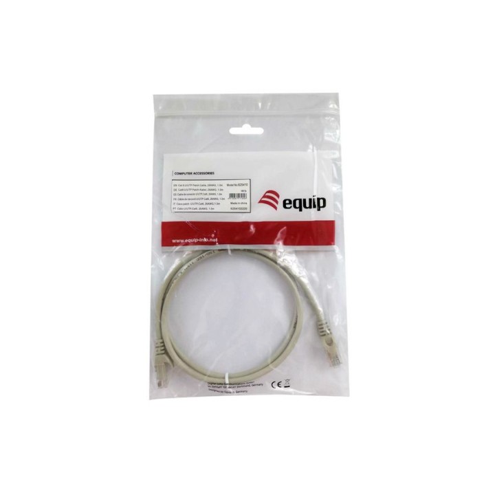 Cable EQUIP RJ45 Cat.6 U/UTP 1m Beige (EQ625410)